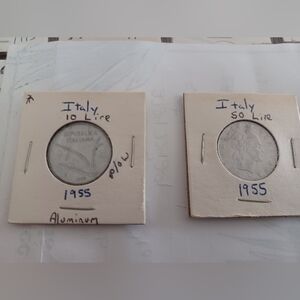 1955 Italian Lire Coins